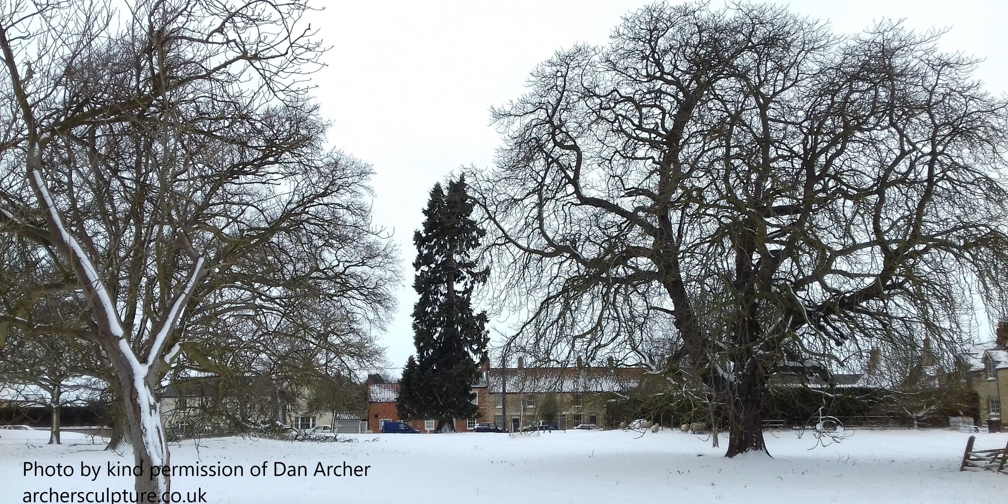 Leadenham Village Scene snowscape